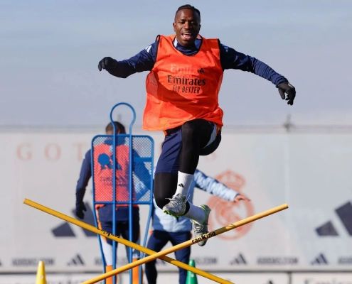 Último entrenamiento antes del partido contra el Valencia