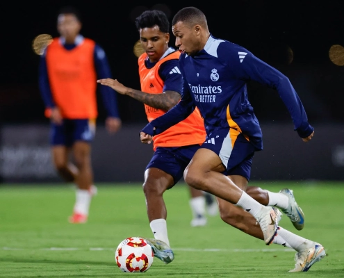 Último entrenamiento antes de la semifinal de la Supercopa de España